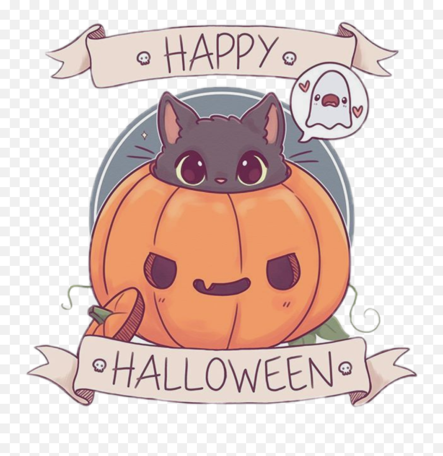 Halloween Texts Sticker Challenge On Picsart - Kawaii Fondos De Pantalla De Halloween Emoji,Pumpkin Emoticon Happ
