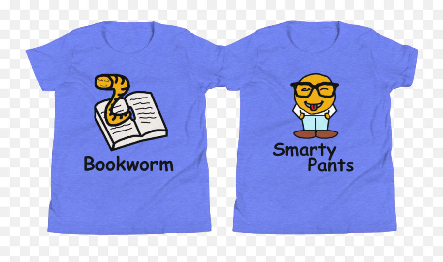 Bookworm U0026 Smarty Pants - Pair Of Youth Shirts Unisex Emoji,Bookworm Emoticon