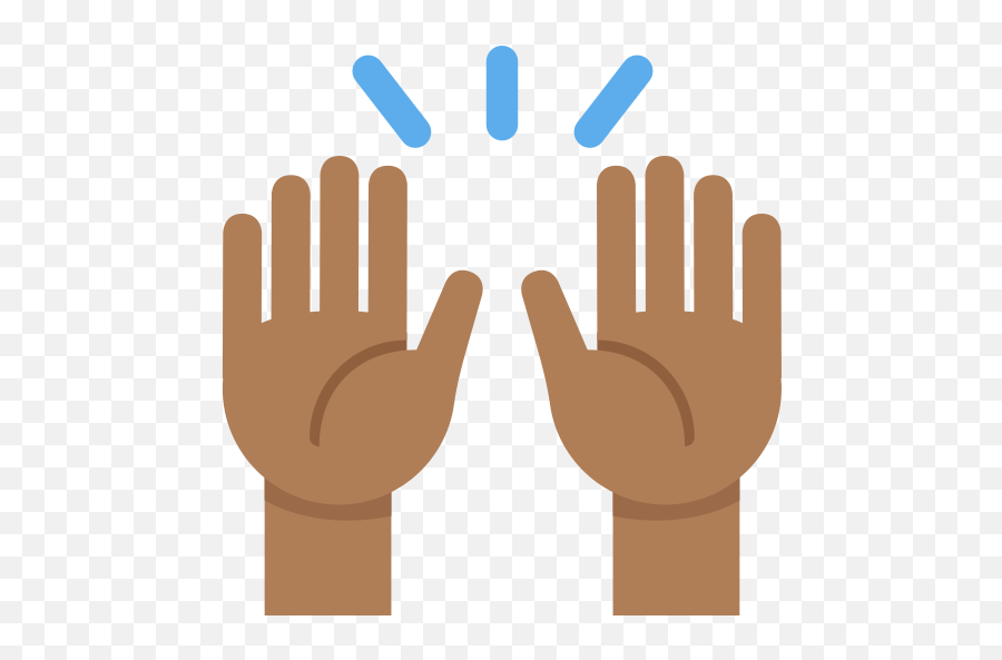Medium - Brown Praise Hands Emoji,High Five Emoji Copy And Paste