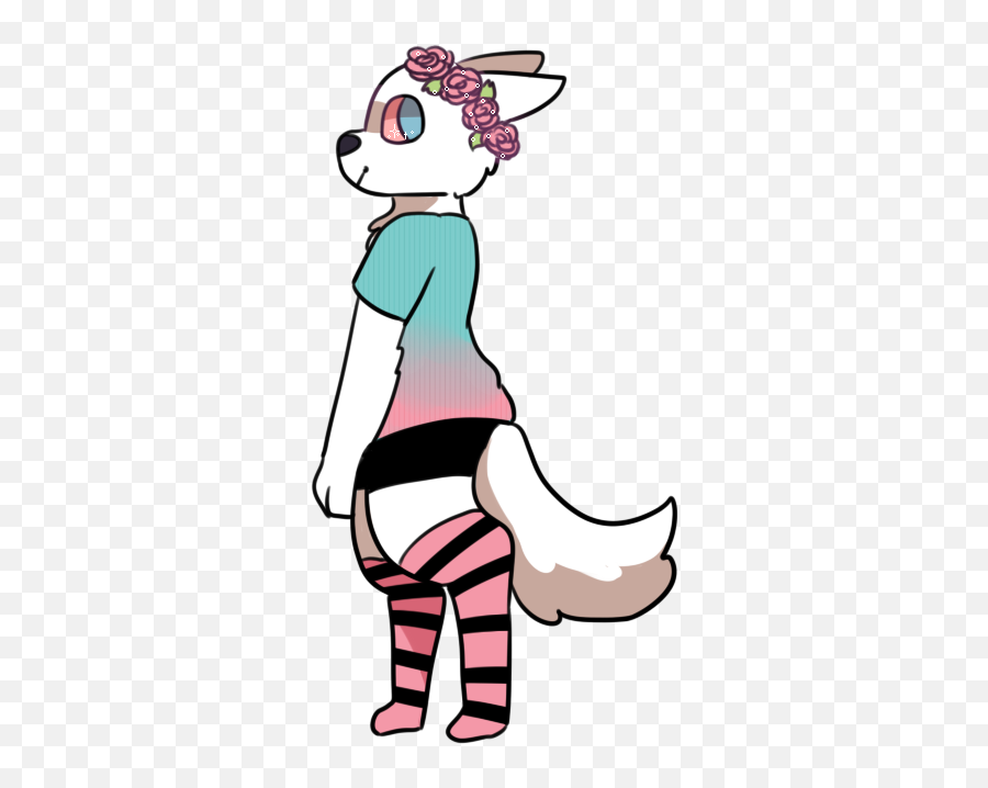 Furry Cute Pastel Kneesocks Pink - Fictional Character Emoji,Furry Wolf Emoji