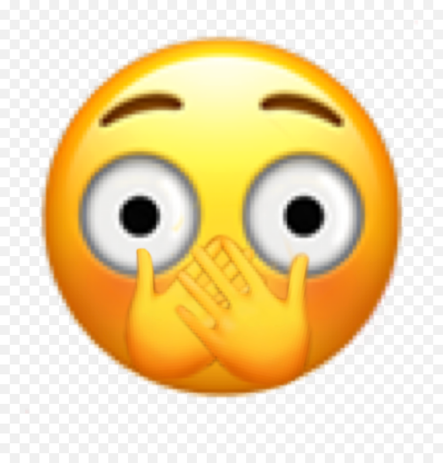 Download Blushing Wide Eyes Emoji - Shh Emoji Png,Big Eyes Scary Emoticon