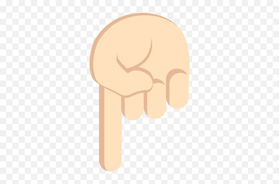Right Hand Pointing Down Light Skin - Fist Emoji,Person Pointing Emoji
