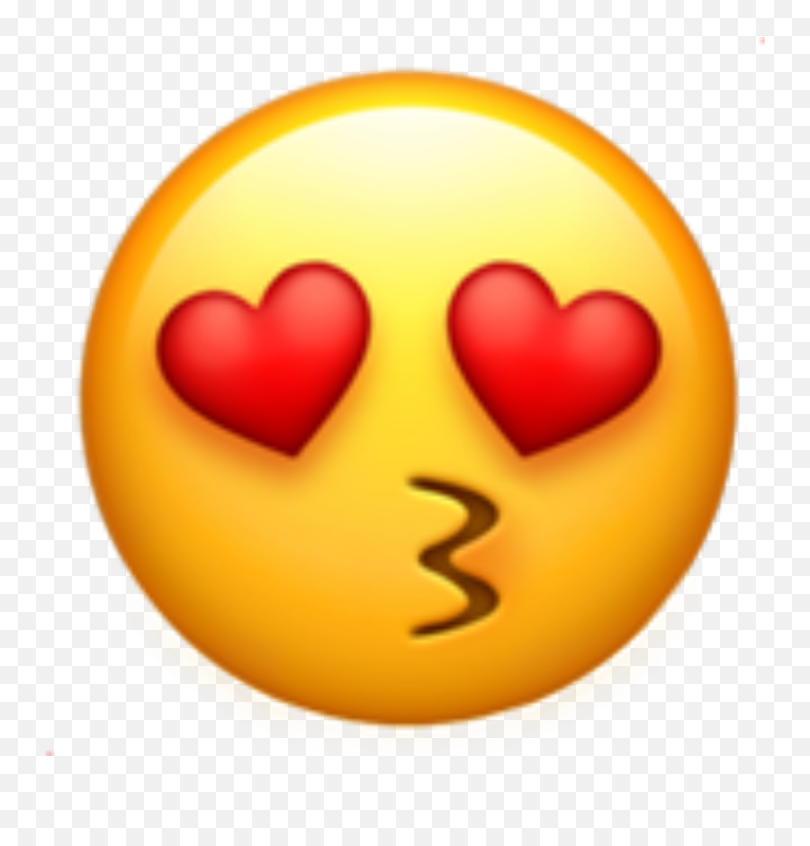 Emoji Cute Edit Kissyou Kiss Sticker - Heart Eyes Kiss Emoji,Kissy Heart Emoji