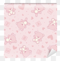 Cute Teddy Bear Seamless Background With Hearts And Emoji,Cute Teddy Bear Emoticon