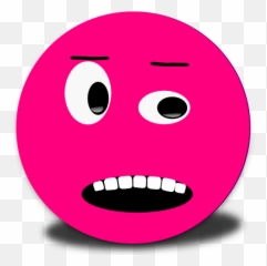 Cautious Smiley Pink Emoticon Clipart - Cautious Emoticon Emoji,Pi Emoticon
