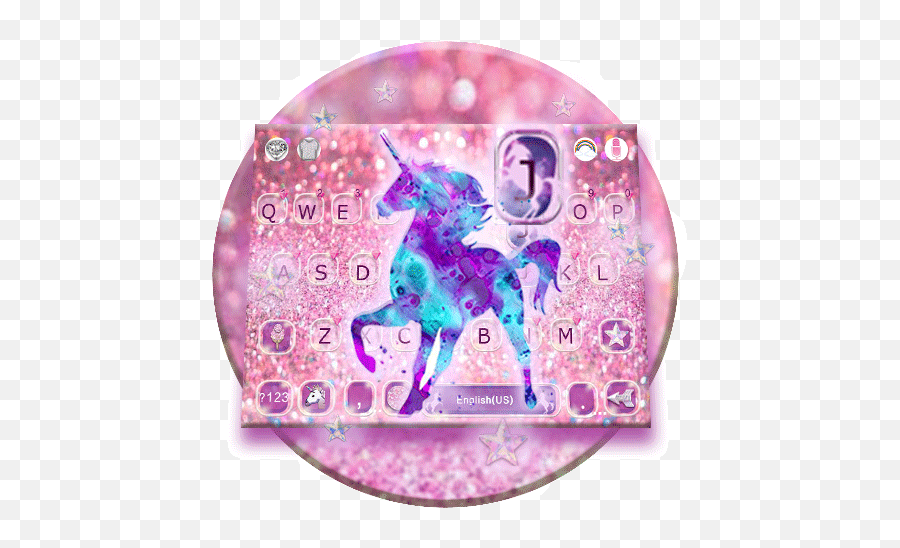 Pink Glisten Unicorn Keyboard Theme - Aplikacionet Në Google Purple Unicorn Quotes Emoji,Unicorn Emojis For Android