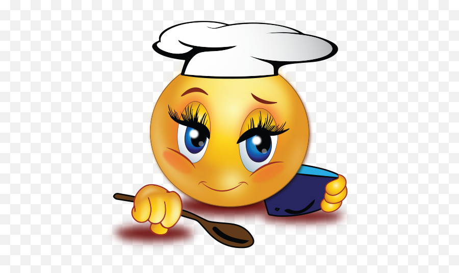 Download Hd Chef Cook Girl - Smiley Funny Face Emoji,Chef Hat Emoji