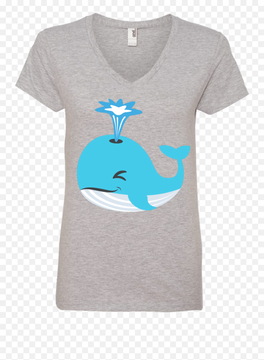Whale Blow Hole Spray Emoji Ladies V,Hole Emoji