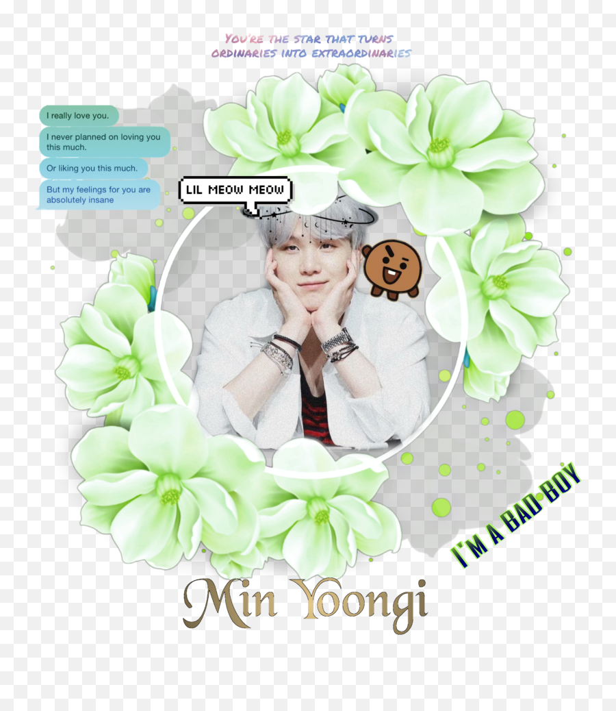 Minyoongi Bad Flowers Boybts Sticker By Eleesealittle - Happy Emoji,Bad Boy Emoji