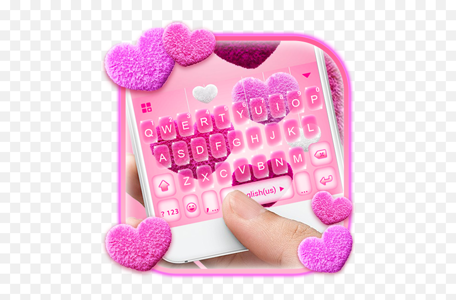 Valentine Plush Heart Keyboard Theme - Girly Emoji,Emoji Keyboard For Oppo