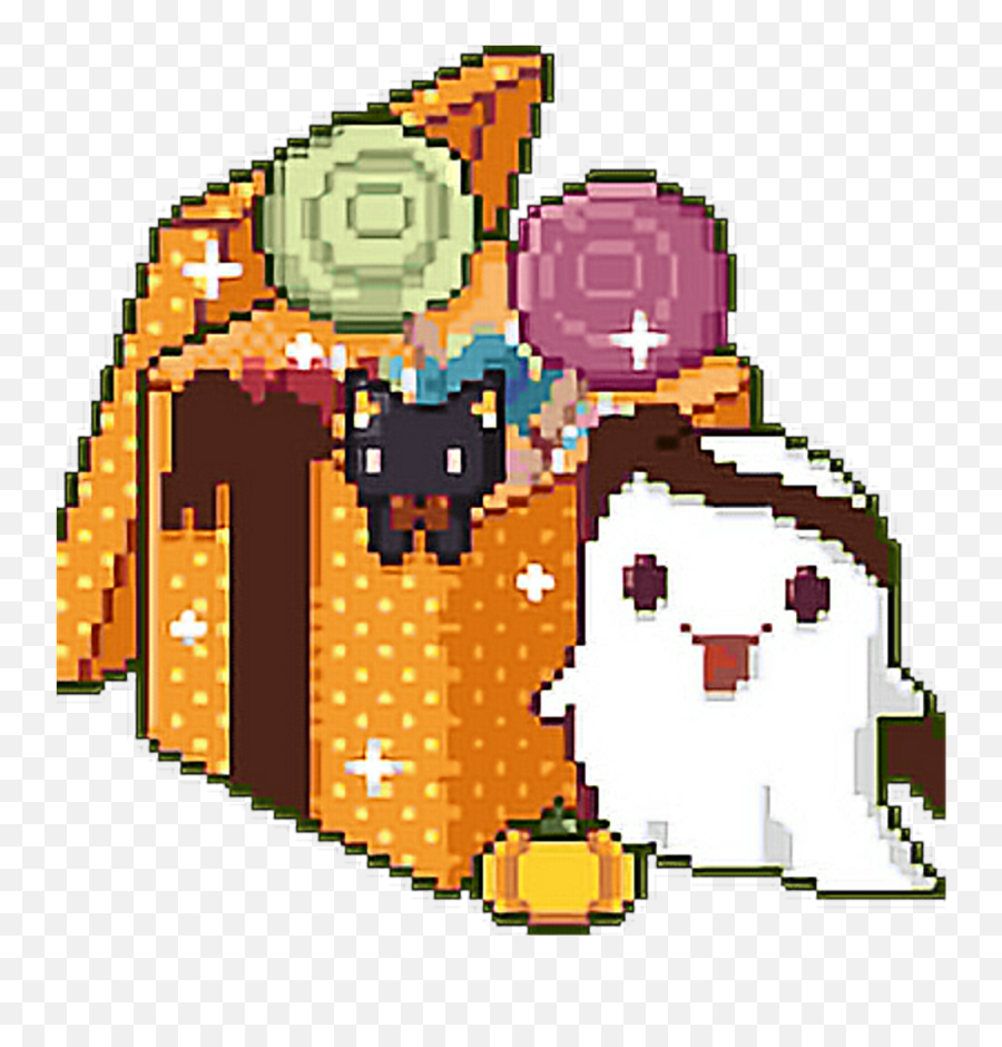 Ghost Halloween Present Gift Spooky Pixel Freetoedit Clipart - Ghost Halloween Pixel Art Emoji,Halloween Emoticons Animated Free
