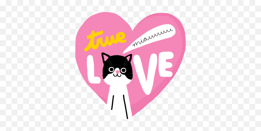 Heart Truelove Love Cat Love Pink Sticker By Sandra - Girly Emoji,Cat With Heart Emojis Meme