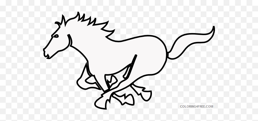 Running Horse Coloring Pages Running - Horse Outline Png Emoji,Flag Horse Dancing Music Emoji