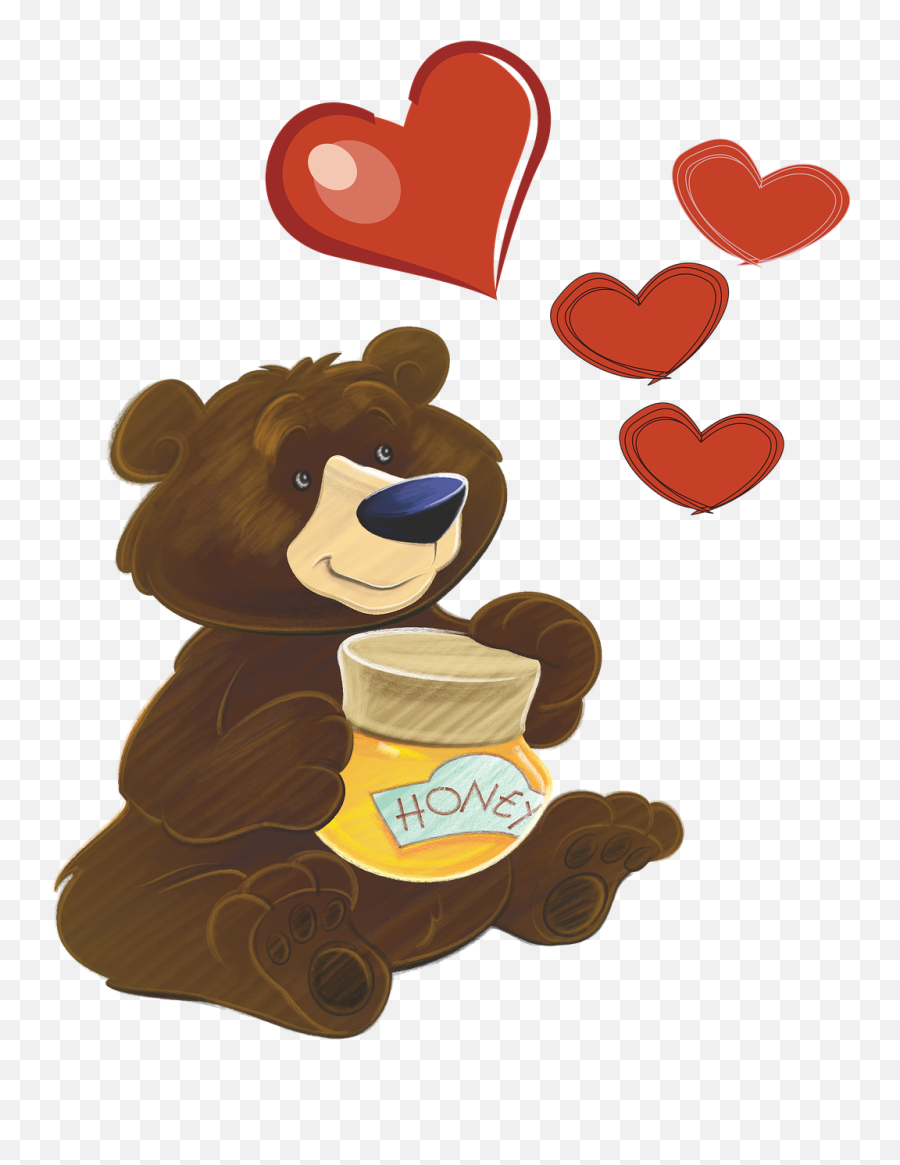 Bear Heart Honey - Bears Love Honey Clipart Emoji,Bear Clip Art Emotions