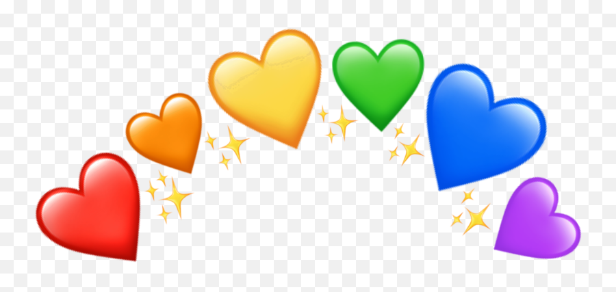Rainbow Hearts Png - Instagram Heart Crown Png Gay Emoji,Rainbow Heart Emojis