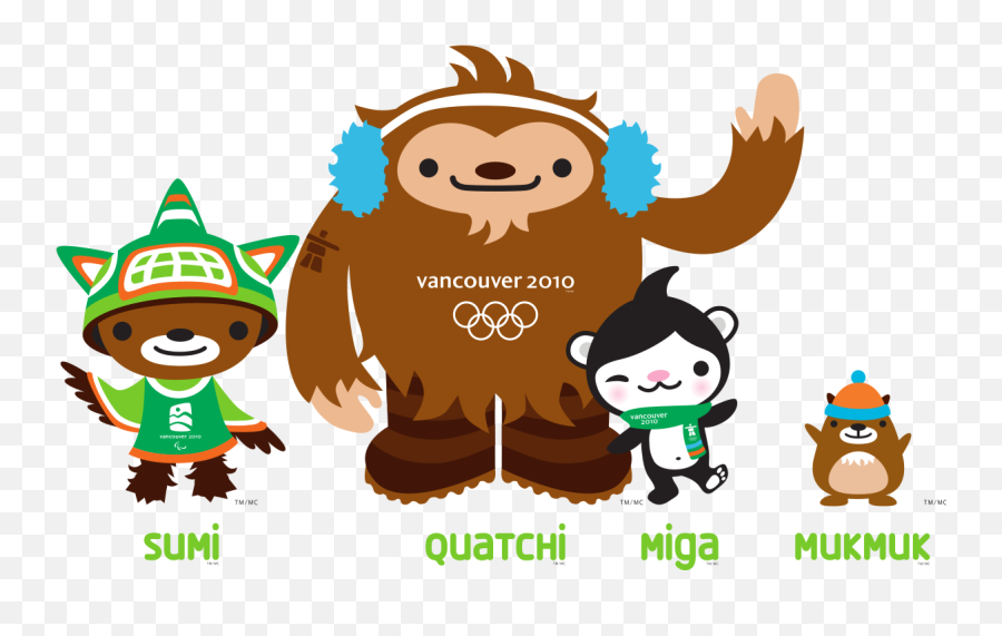 Miga Quatchi Sumi And Mukmuk - Wikipedia 2010 Winter Olympics Mascots Emoji,Olympics Emoji