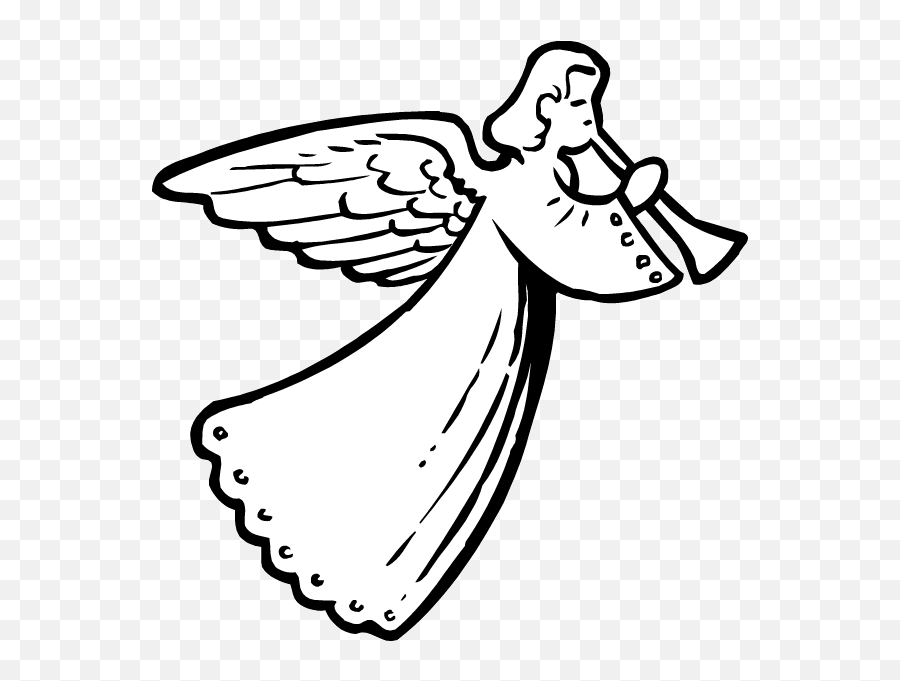 Angel Clipart Free Graphics Of Cherubs - Angel Clip Art Black And White Emoji,Black And White Emojis Angel