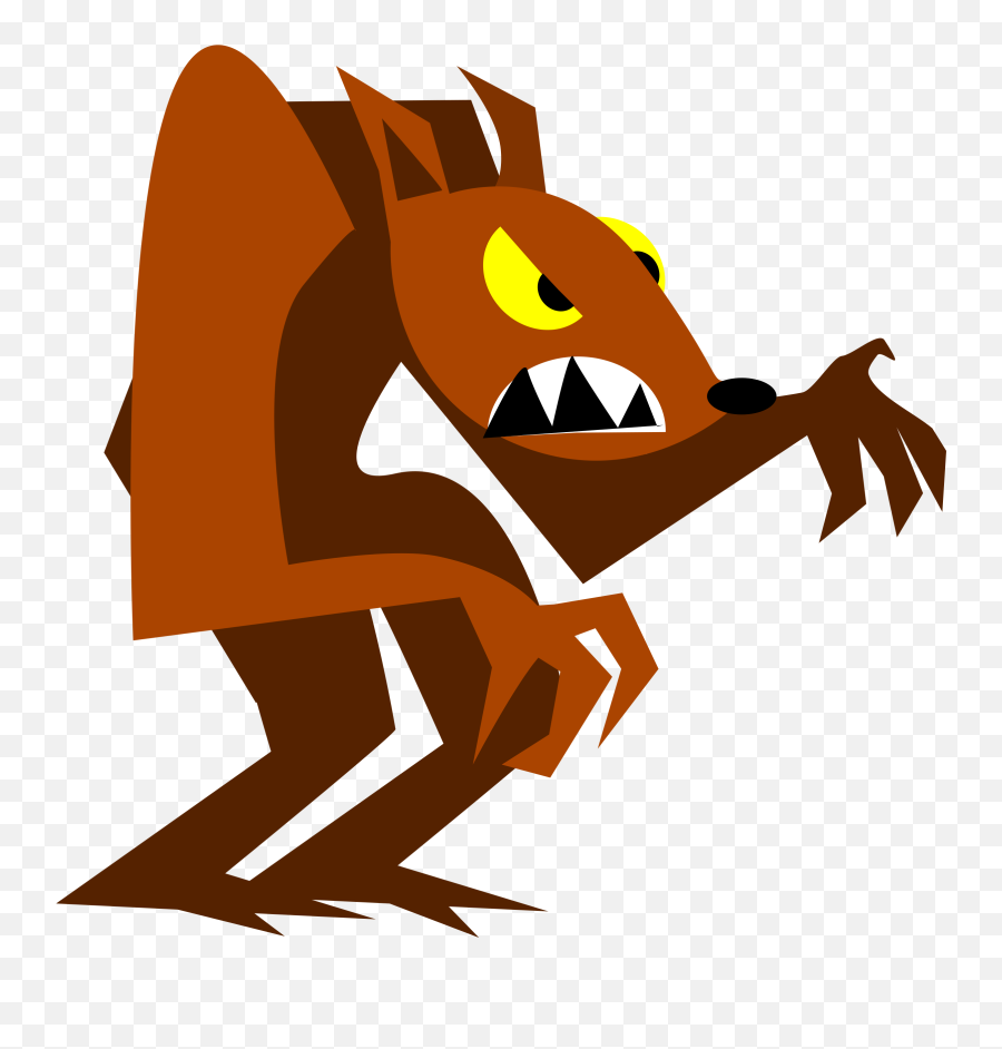 Werewolf Wolf Halloween Monster Brown Teeth Eyes - Werewolf Cute Png Emoji,Free Emojis With Big Teeth