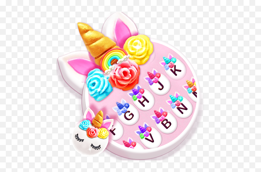 Flower Sweetie Unicorn Keyboard Theme - Cake Decorating Supply Emoji,Hold My Flower Emoji