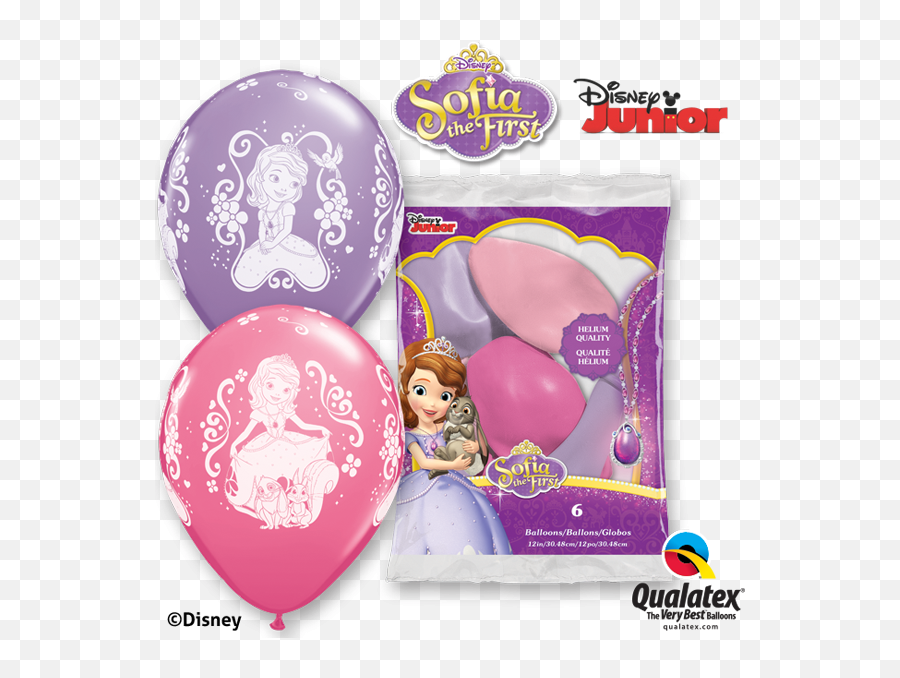 6 X 12 Qualatex Latex Balloons - Sofia The First Disney Disney Junior Emoji,Emoji Movie Princess