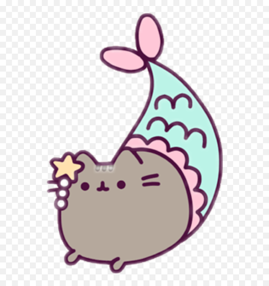 Download Pink Purple Pusheen Mermaid - Cat Pusheen Mermaid Emoji,Pusheen Emotions