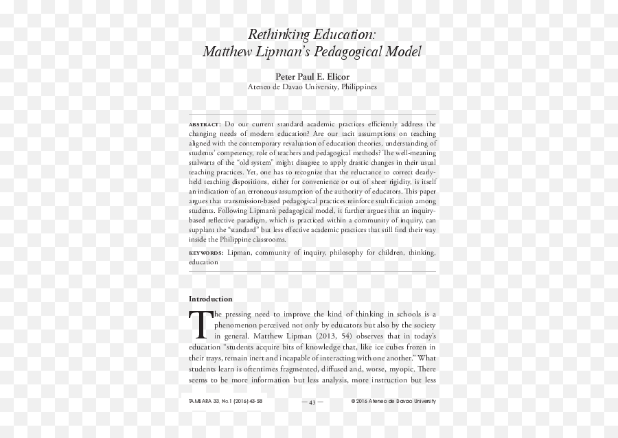 Pdf Rethinking Education Matthew Lipmanu0027s Pedagogical Emoji,Bertrand Russell Critical Thinking Some Collective Emotions