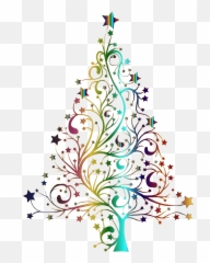 Starry Christmas Tree Prismatic No Background Emoji,Christmas Tree Emojis Transparent Background