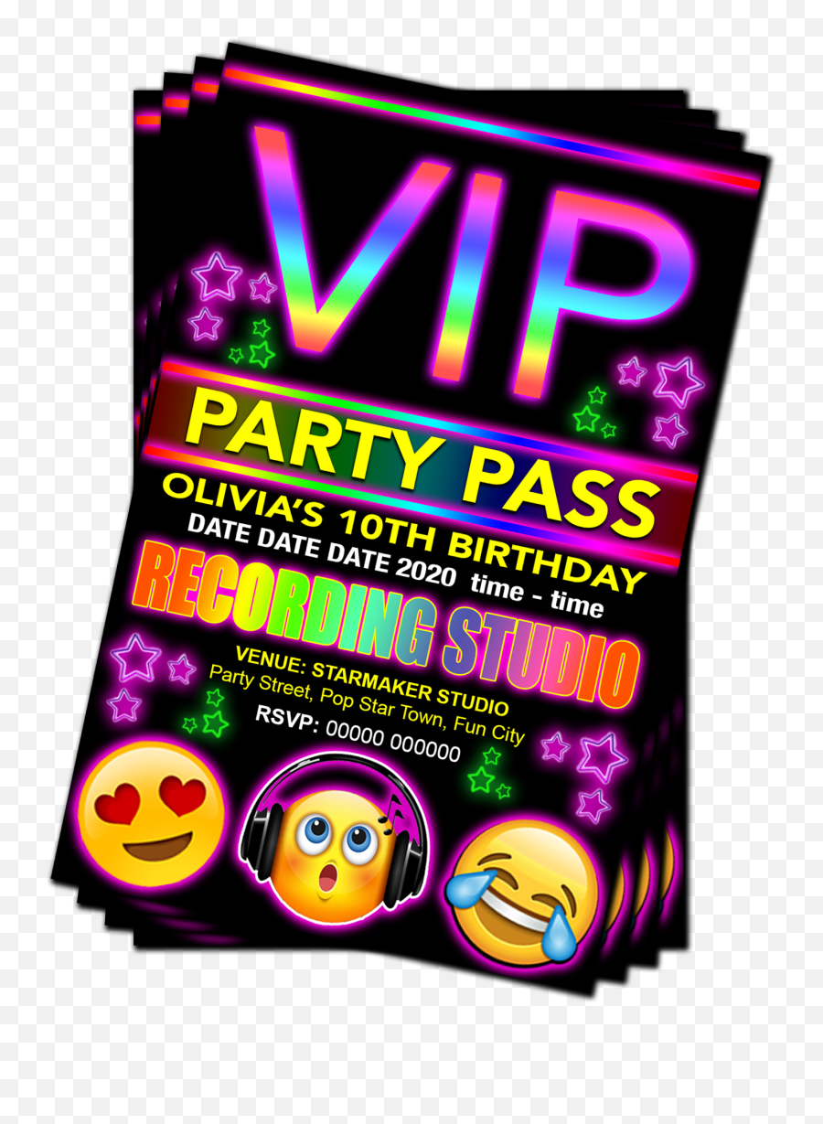 Recording Studio Birthday Party - Franchise Research Institute Emoji,Emoji Invites