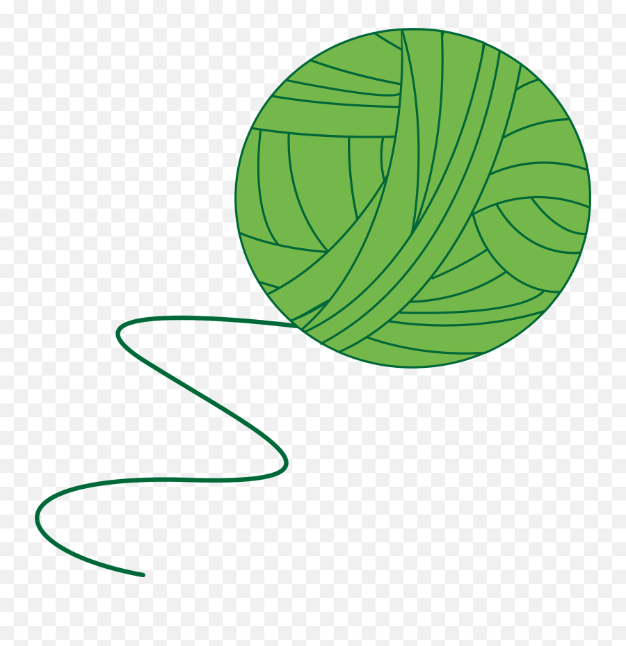 Green Ball Of Yarn Clipart - Yarn Ball Vector Png Emoji,Yarn Ball Emoji