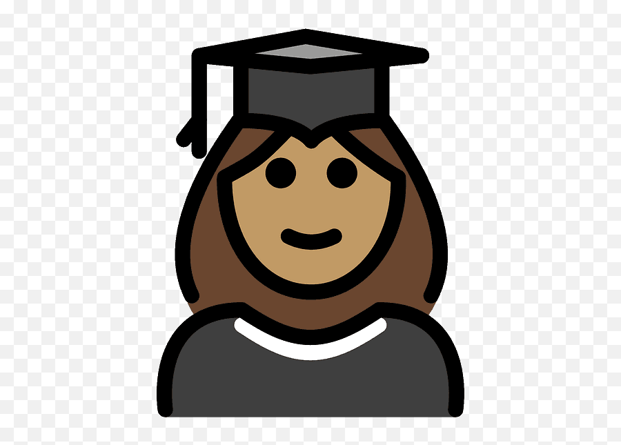 Woman Student Emoji Clipart - Square Academic Cap,College Hat Emoji