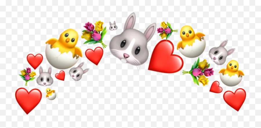 Bunny Easter Hearts Bloom New Sticker By Freyanxw - Happy Emoji,Easter Emoji