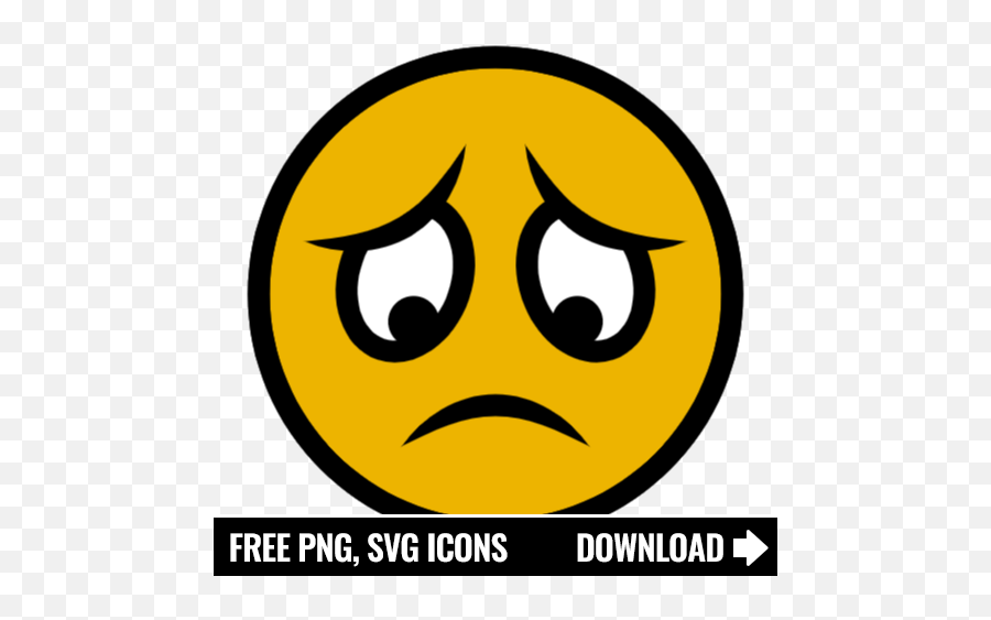 Free Sad Face Emoji Icon Symbol - Emoji Png Sad Black And White,Sad And Happy Face Emojis\