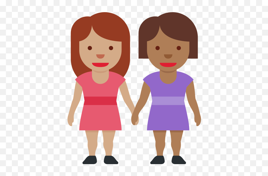 Medium Skin Tone - Girl And Man Holding Hands Emoji,Girl With Hand Emoji Png