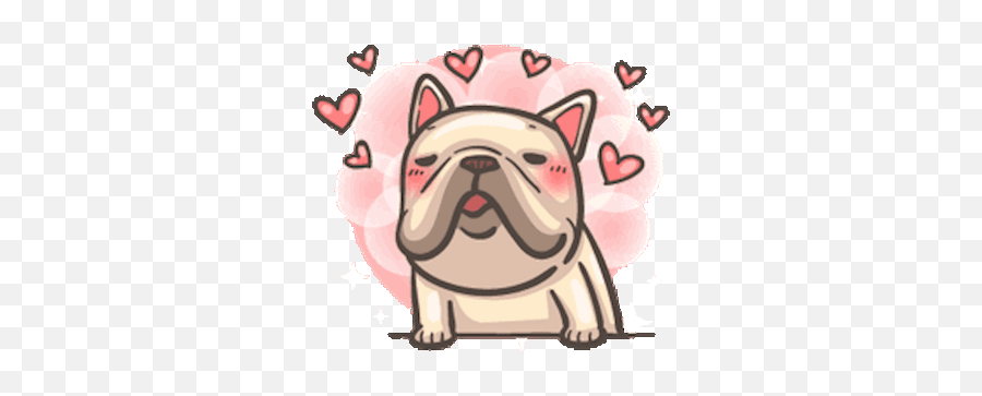 Bulldog Animated By Binh Pham - Dog Cartoon Love Gif Emoji,Emoji Panda Dog Good Night