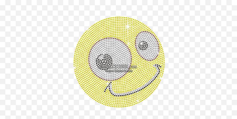 Funny Emoji Iron On Rhinestone Transfer Motif - Circle,Funnt Emoji