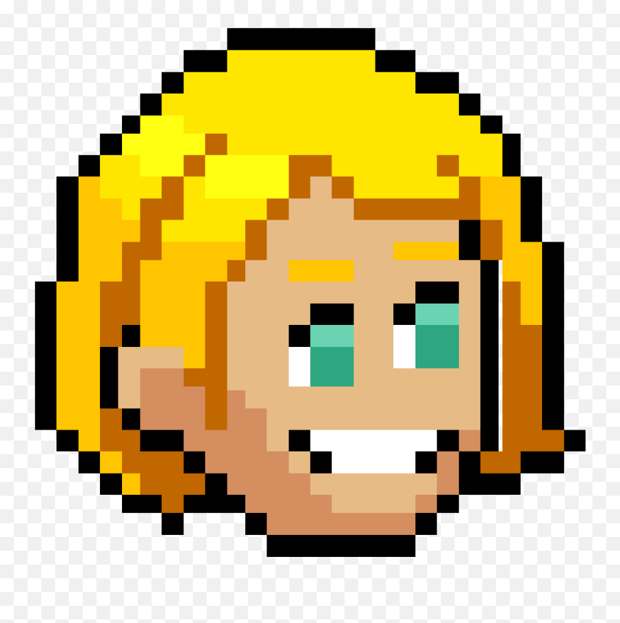 Short Blonde Female Hair - Pixel Art Loupe Clipart Full Emoji,Blonde Hair Vacuuming Emoticon