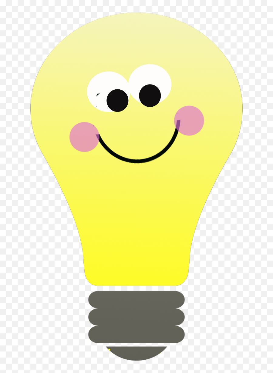 Smiling In Second Grade - Cute Light Bulb Clip Art Emoji,Cool Emoticon Art
