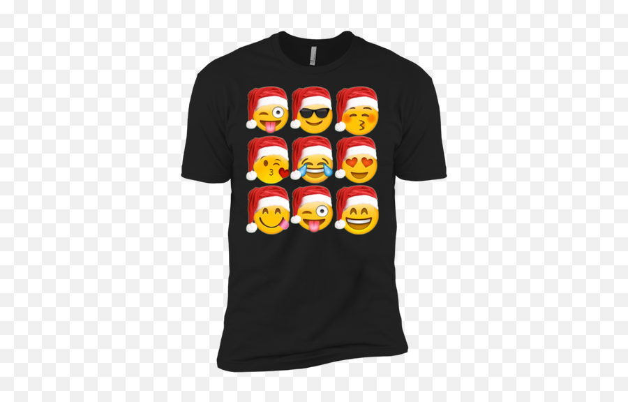 Fortuitous Emoji Christmas T Shirt Heart Eyes Kiss Laughing Santa Hat,Kiss Heart Emoji