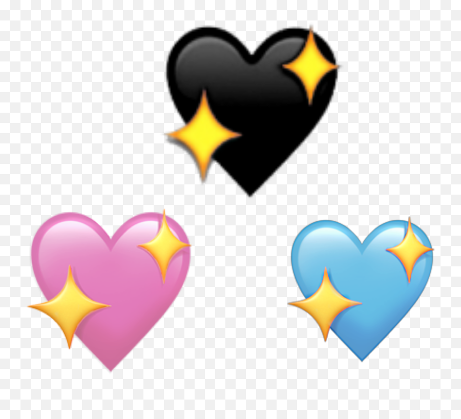 Freetoedit Heart Pink Blue Black Sticker By Cutesyc Emoji,Heart Head Emoji