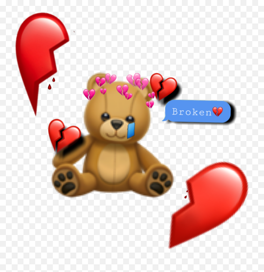 Broken Heart Teddy Png Hd Png Emoji,Broken Heart Emoji Png