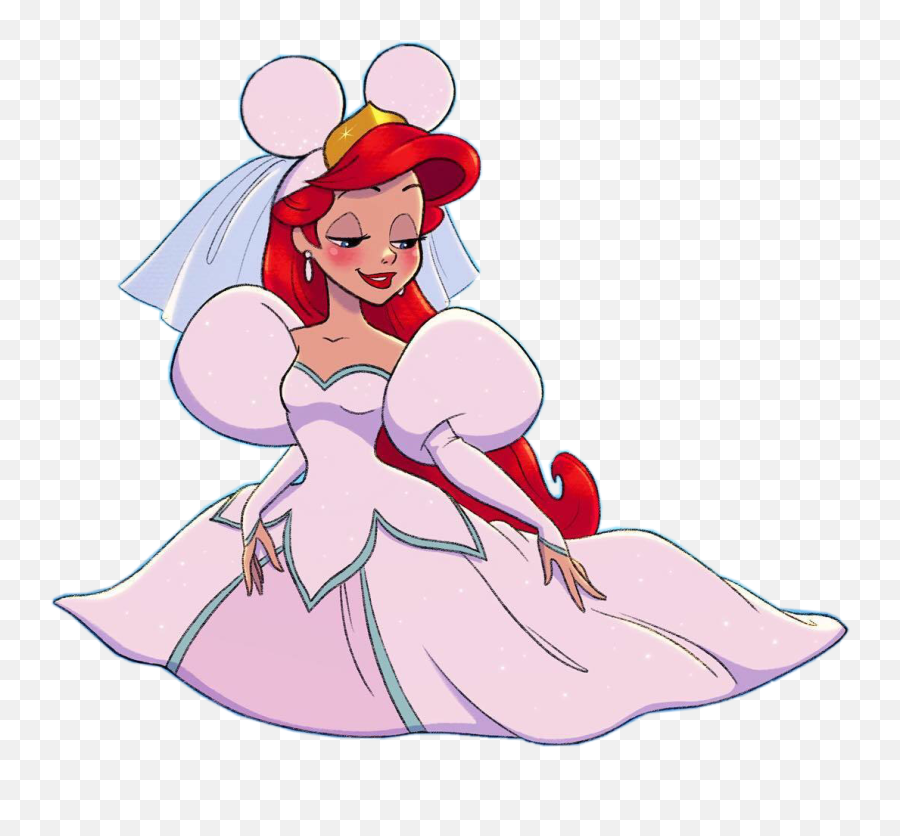 Ariel Wedding Dress Sticker - Imagens Da Disney Dos Personagens Emoji,Wedding Dress Emoji