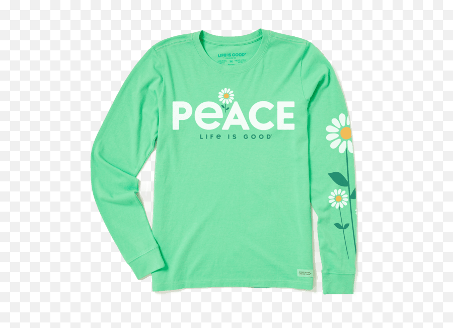 Peace Daisies Crusher Long Sleeve - Long Sleeve Emoji,Emoji T Shirts Women