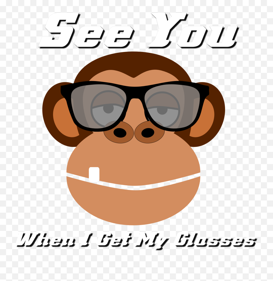 Monkey Wearing Glasses Cartoon T - Happy Emoji,Csi Glasses Emoticon