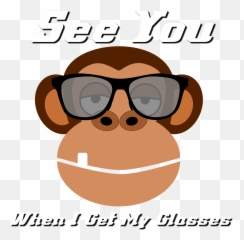 Monkey Wearing Glasses Cartoon T - Happy Emoji,Csi Glasses Emoticon
