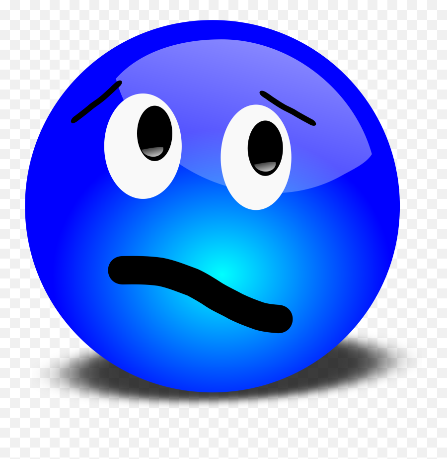 Blue Smiley Face Emoji - Clip Art Library Blue Smiley Face Emoji,Thinking Face Emoji