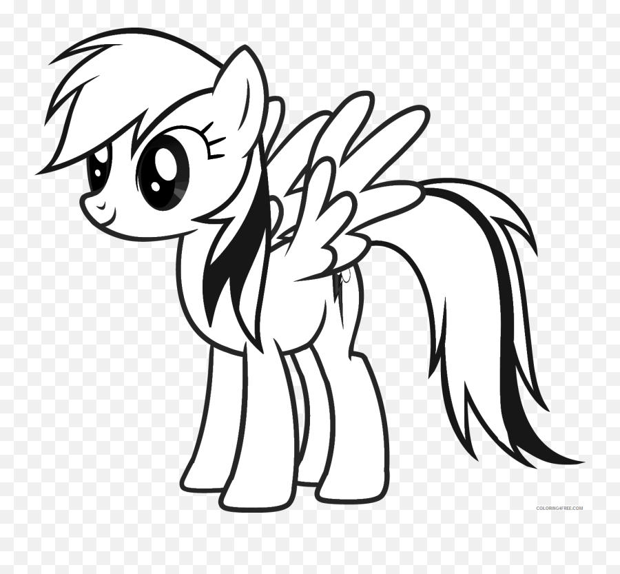 40 Free Printable My Little Pony Coloring Pages - Rainbow Dash Black And White Emoji,My Little Pony Emoji