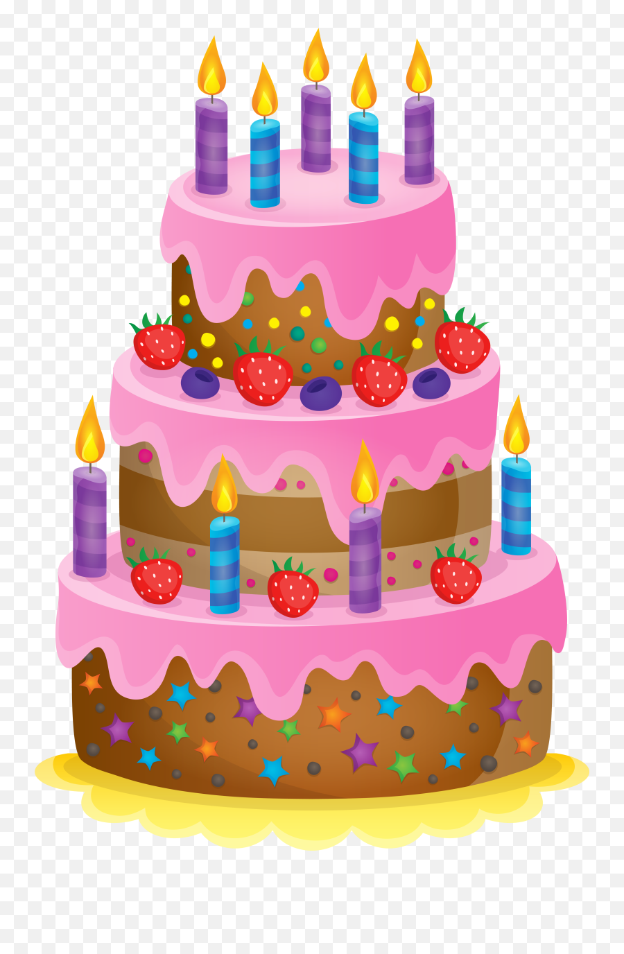 Birthday Cake Cupcake Chocolate Cake Muffin Strawberry Cream - Cake Happy Birthday Clipart Png Emoji,Cake Emoji Png