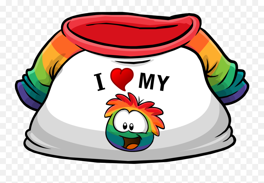 I Heart My Rainbow Puffle T - Club Penguin Club Shirt Emoji,Penguin Shirt Emoji
