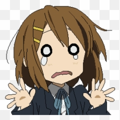 Top Brown Hair Stickers For Android U0026 Ios Gfycat - Sad Anime Gif Transparent Background Emoji,Paranoid Emoji