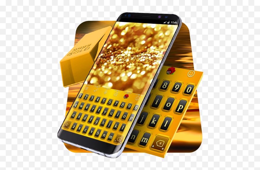 Gold Glitter Keyboard 1 - Portable Emoji,Htc One A9 Messenger Make Emojis Bigger